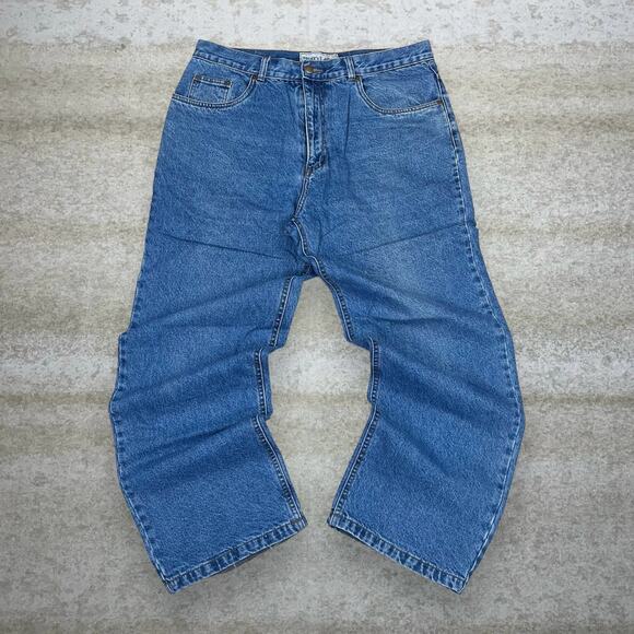 Vintage Burry Lane Jeans Plaid Lined Relaxed Fit Work Denim Medium Wash 90s - Picture 2 of 4